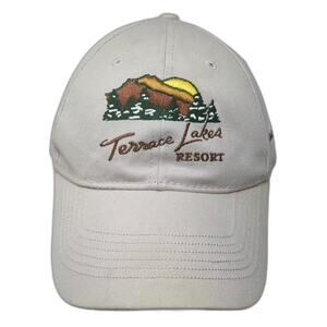 Ouray Terrace Lakes Resort Baseball Cap Beige Brown OS Embroidered Strapback Hat